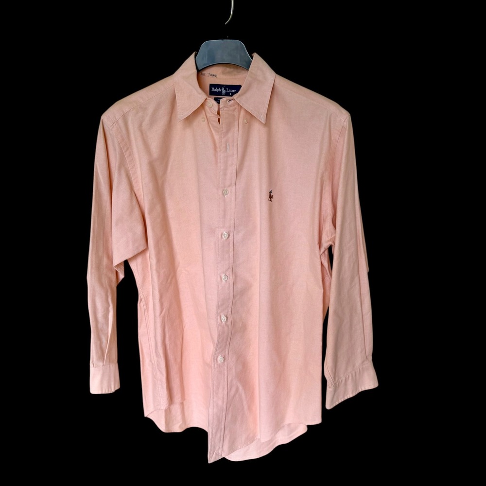 Ralph Lauren Yarmouth Peach Cotton Americana Oxford Button Down Shirt 16 32/33